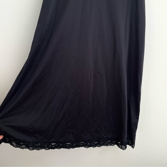 Vintage‎ Shadowline babydoll satin slip dress black whimsigoth fairy lace witchy - Picture 8 of 9